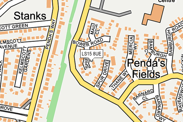 LS15 8UE map - OS OpenMap – Local (Ordnance Survey)