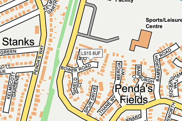 LS15 8UF map - OS OpenMap – Local (Ordnance Survey)