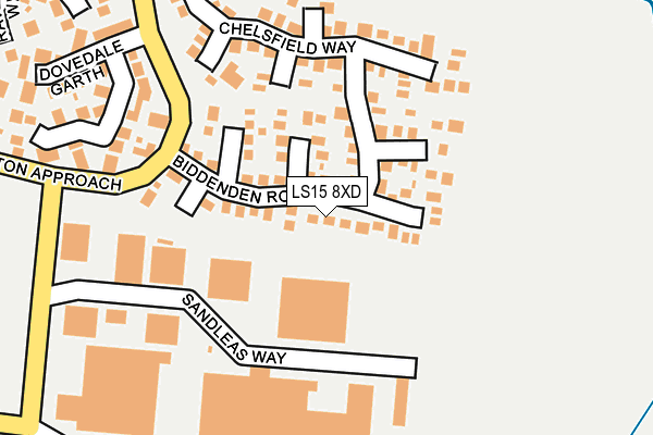 LS15 8XD map - OS OpenMap – Local (Ordnance Survey)