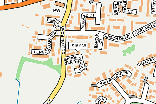 LS15 9AB map - OS OpenMap – Local (Ordnance Survey)