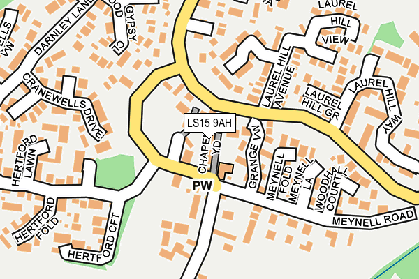 LS15 9AH map - OS OpenMap – Local (Ordnance Survey)