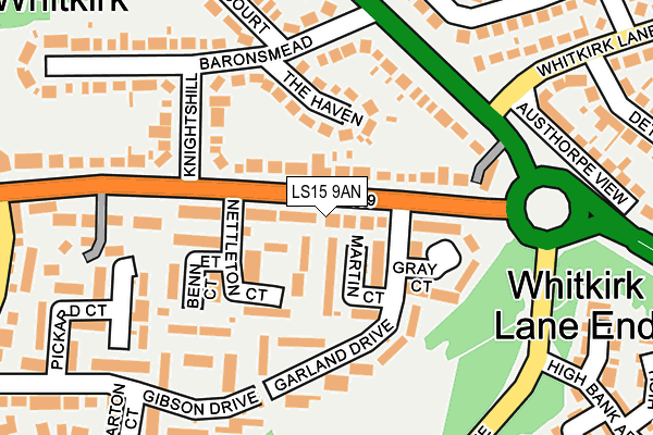 LS15 9AN map - OS OpenMap – Local (Ordnance Survey)