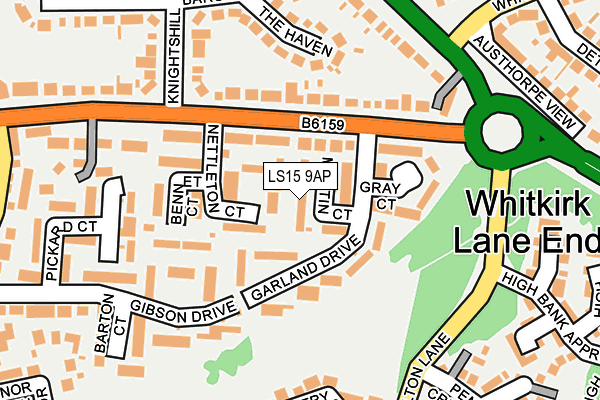 LS15 9AP map - OS OpenMap – Local (Ordnance Survey)