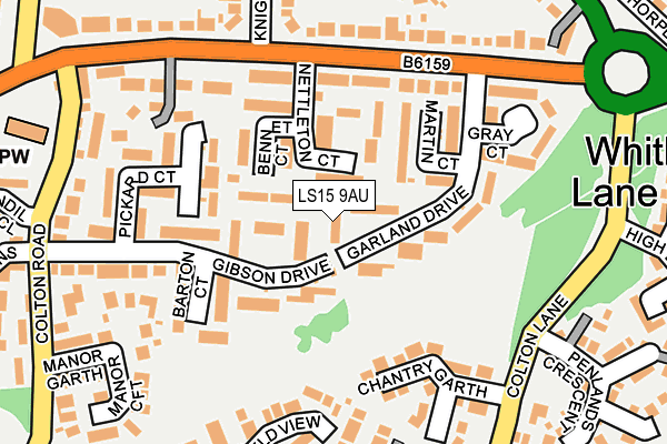LS15 9AU map - OS OpenMap – Local (Ordnance Survey)