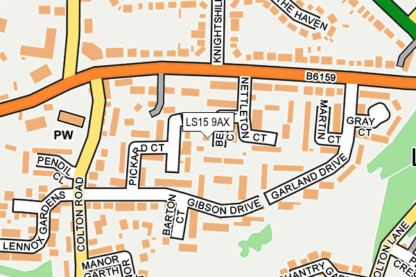 LS15 9AX map - OS OpenMap – Local (Ordnance Survey)