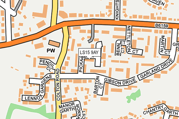 LS15 9AY map - OS OpenMap – Local (Ordnance Survey)
