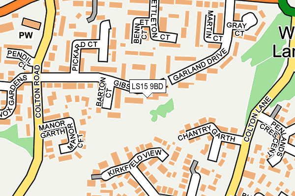 LS15 9BD map - OS OpenMap – Local (Ordnance Survey)