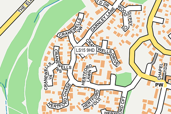 LS15 9HD map - OS OpenMap – Local (Ordnance Survey)