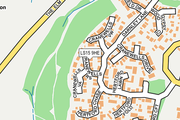 LS15 9HE map - OS OpenMap – Local (Ordnance Survey)