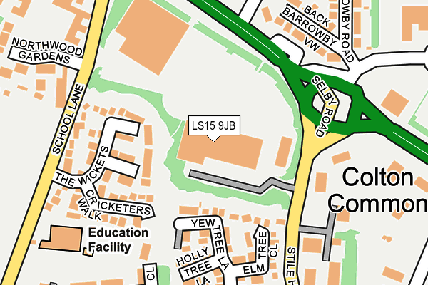 LS15 9JB map - OS OpenMap – Local (Ordnance Survey)