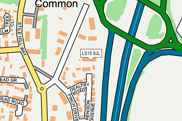 LS15 9JL map - OS OpenMap – Local (Ordnance Survey)