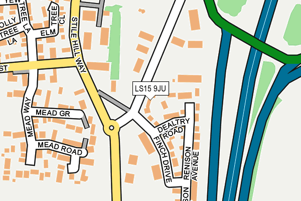 LS15 9JU map - OS OpenMap – Local (Ordnance Survey)