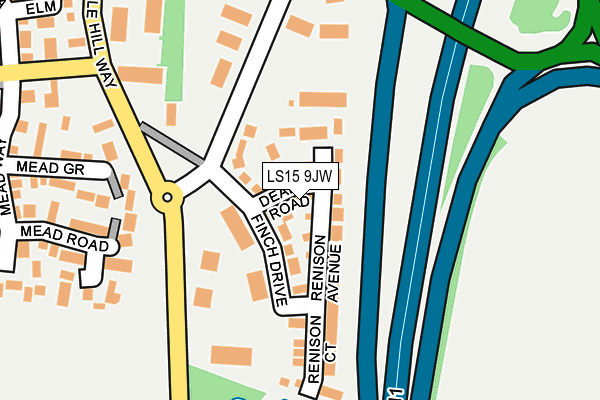 LS15 9JW map - OS OpenMap – Local (Ordnance Survey)