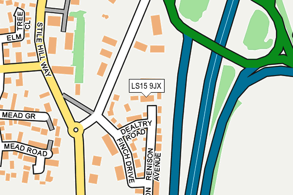 LS15 9JX map - OS OpenMap – Local (Ordnance Survey)
