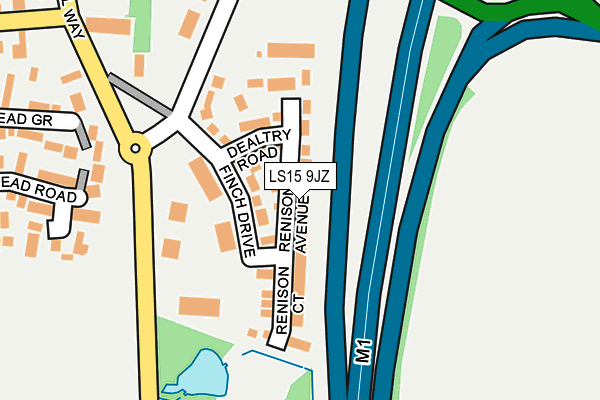 LS15 9JZ map - OS OpenMap – Local (Ordnance Survey)