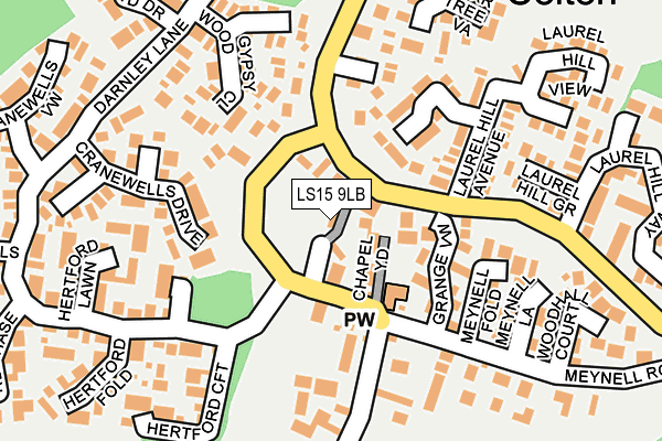 LS15 9LB map - OS OpenMap – Local (Ordnance Survey)