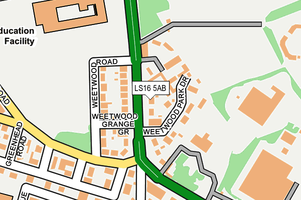 LS16 5AB map - OS OpenMap – Local (Ordnance Survey)