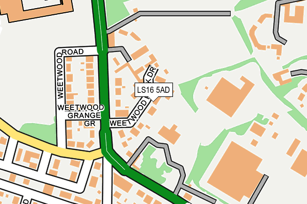 LS16 5AD map - OS OpenMap – Local (Ordnance Survey)