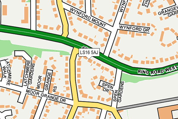 LS16 5AJ map - OS OpenMap – Local (Ordnance Survey)