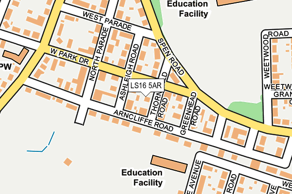 LS16 5AR map - OS OpenMap – Local (Ordnance Survey)