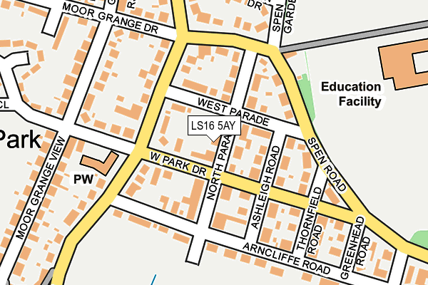 LS16 5AY map - OS OpenMap – Local (Ordnance Survey)