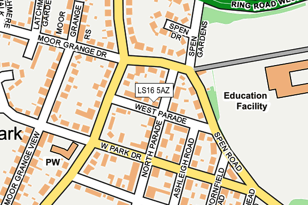 LS16 5AZ map - OS OpenMap – Local (Ordnance Survey)