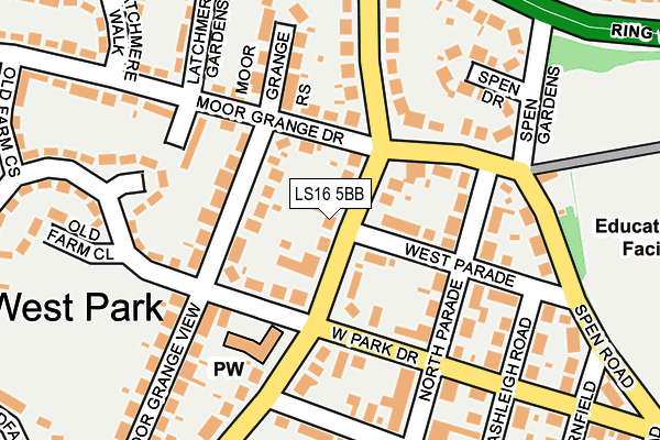 LS16 5BB map - OS OpenMap – Local (Ordnance Survey)