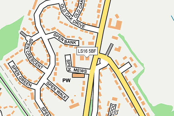 LS16 5BF map - OS OpenMap – Local (Ordnance Survey)