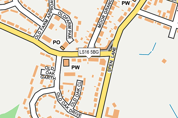 LS16 5BG map - OS OpenMap – Local (Ordnance Survey)