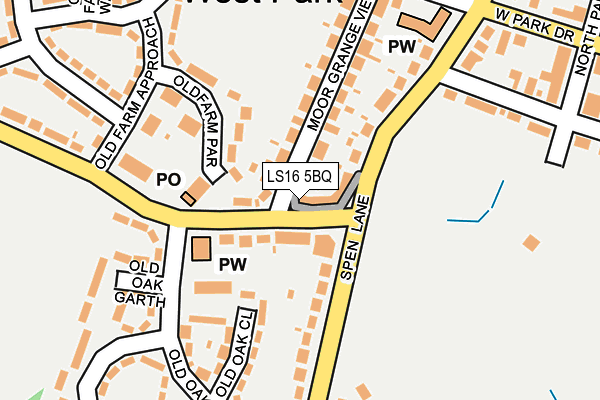 LS16 5BQ map - OS OpenMap – Local (Ordnance Survey)