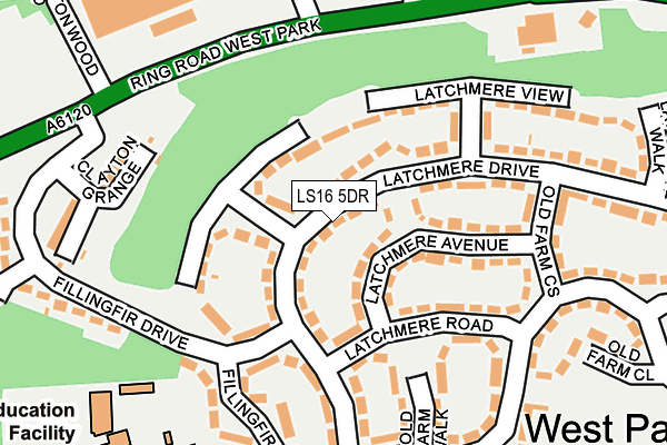 LS16 5DR map - OS OpenMap – Local (Ordnance Survey)