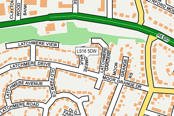 LS16 5DW map - OS OpenMap – Local (Ordnance Survey)