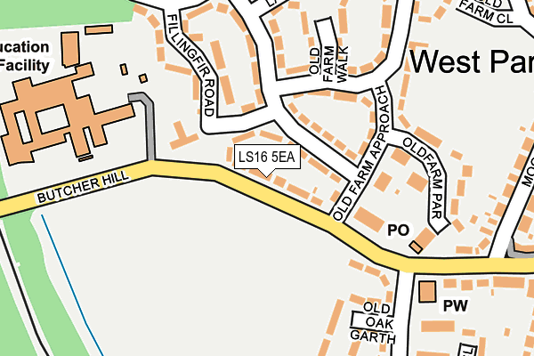 LS16 5EA map - OS OpenMap – Local (Ordnance Survey)