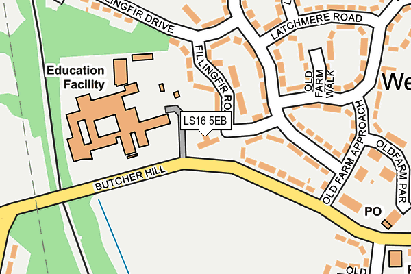 LS16 5EB map - OS OpenMap – Local (Ordnance Survey)