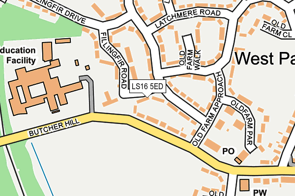 LS16 5ED map - OS OpenMap – Local (Ordnance Survey)