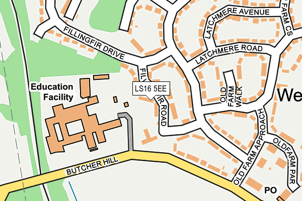 LS16 5EE map - OS OpenMap – Local (Ordnance Survey)