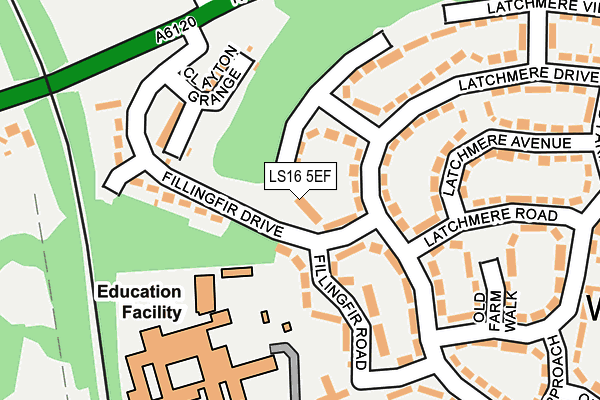 LS16 5EF map - OS OpenMap – Local (Ordnance Survey)