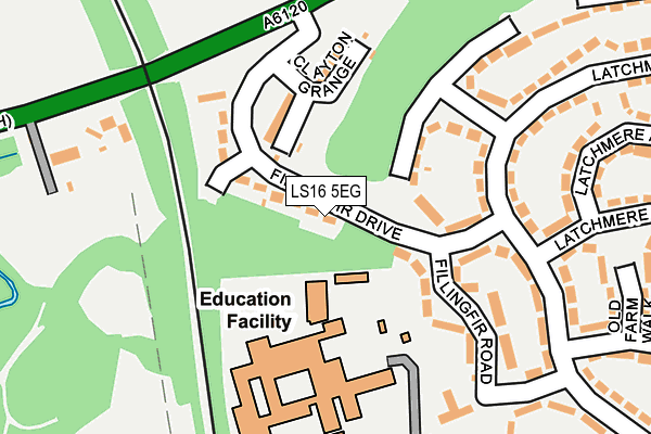 LS16 5EG map - OS OpenMap – Local (Ordnance Survey)