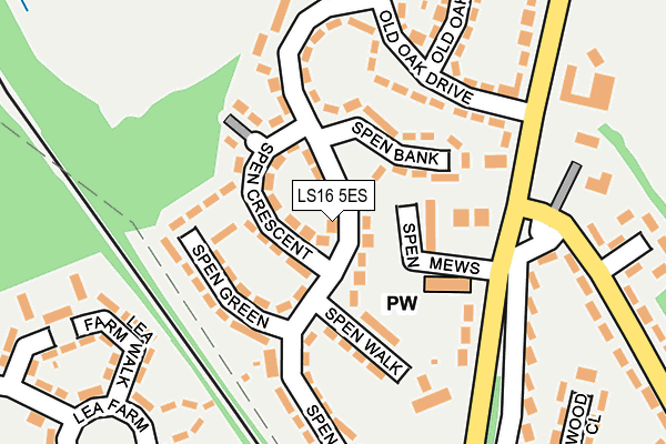 LS16 5ES map - OS OpenMap – Local (Ordnance Survey)