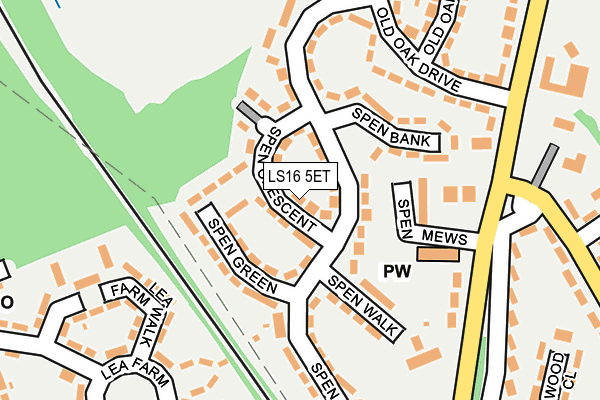 LS16 5ET map - OS OpenMap – Local (Ordnance Survey)