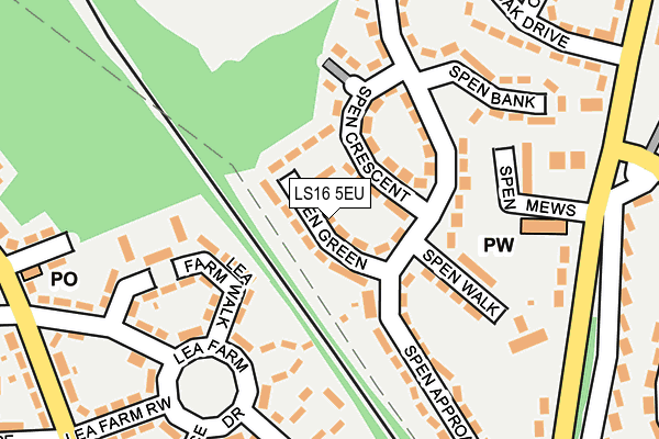 LS16 5EU map - OS OpenMap – Local (Ordnance Survey)