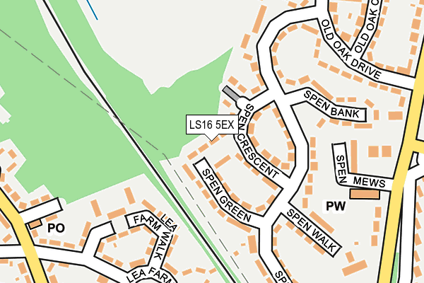 LS16 5EX map - OS OpenMap – Local (Ordnance Survey)