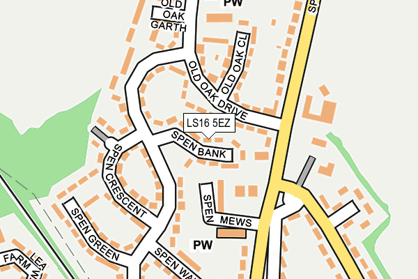 LS16 5EZ map - OS OpenMap – Local (Ordnance Survey)