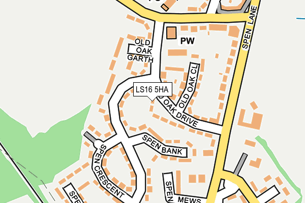 LS16 5HA map - OS OpenMap – Local (Ordnance Survey)