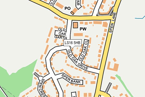 LS16 5HB map - OS OpenMap – Local (Ordnance Survey)