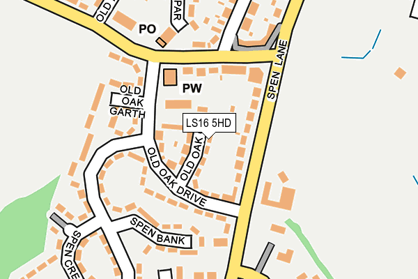 LS16 5HD map - OS OpenMap – Local (Ordnance Survey)