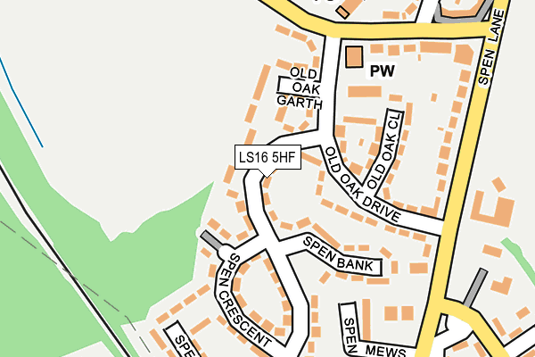 LS16 5HF map - OS OpenMap – Local (Ordnance Survey)