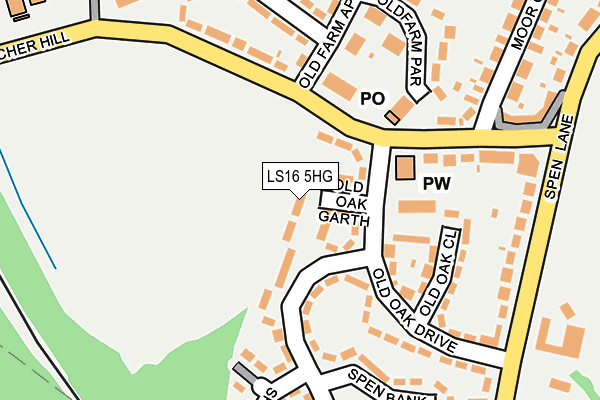 LS16 5HG map - OS OpenMap – Local (Ordnance Survey)