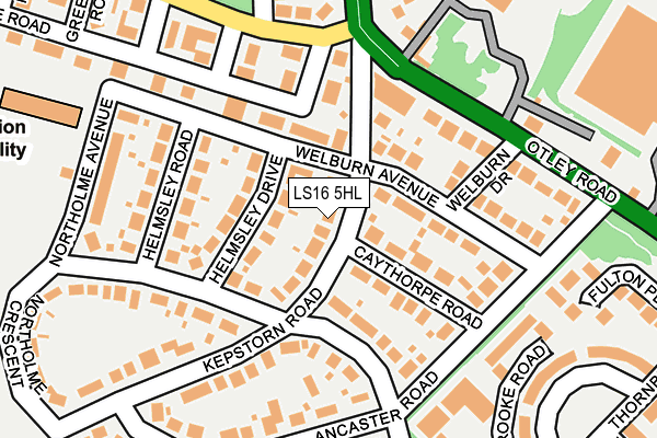 LS16 5HL map - OS OpenMap – Local (Ordnance Survey)