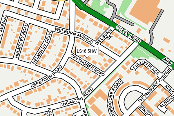 LS16 5HW map - OS OpenMap – Local (Ordnance Survey)